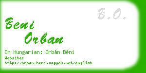 beni orban business card